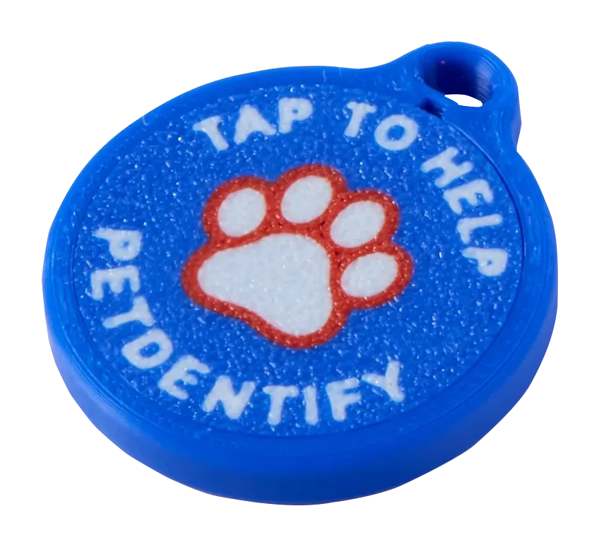 Blue PetDentify tag