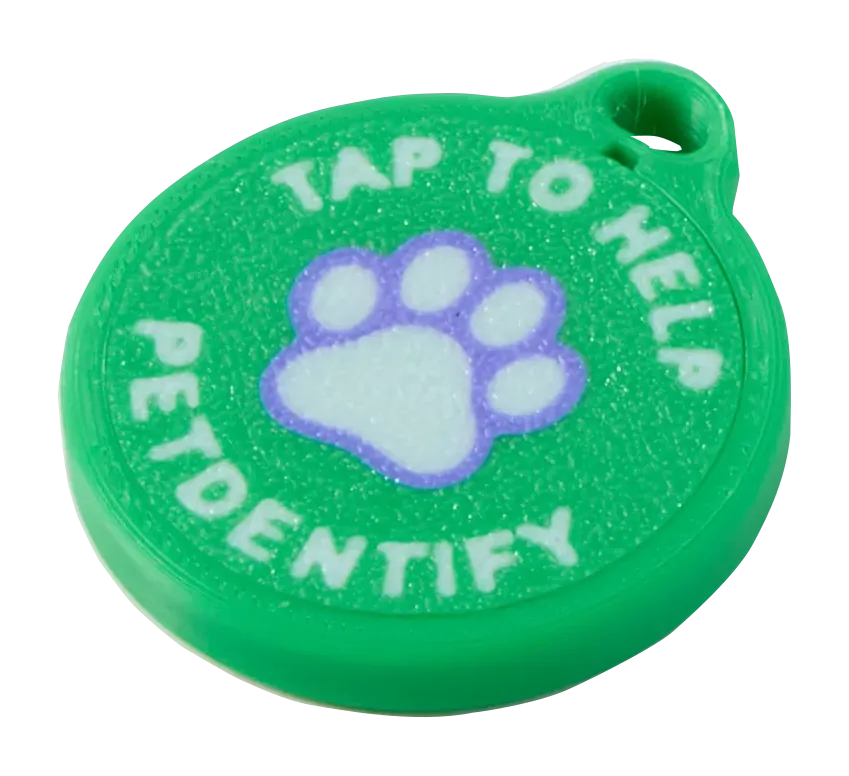 Green PetDentify tag