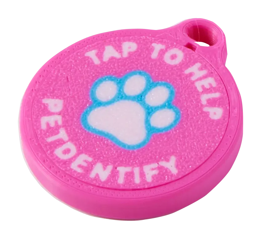 Pink PetDentify tag