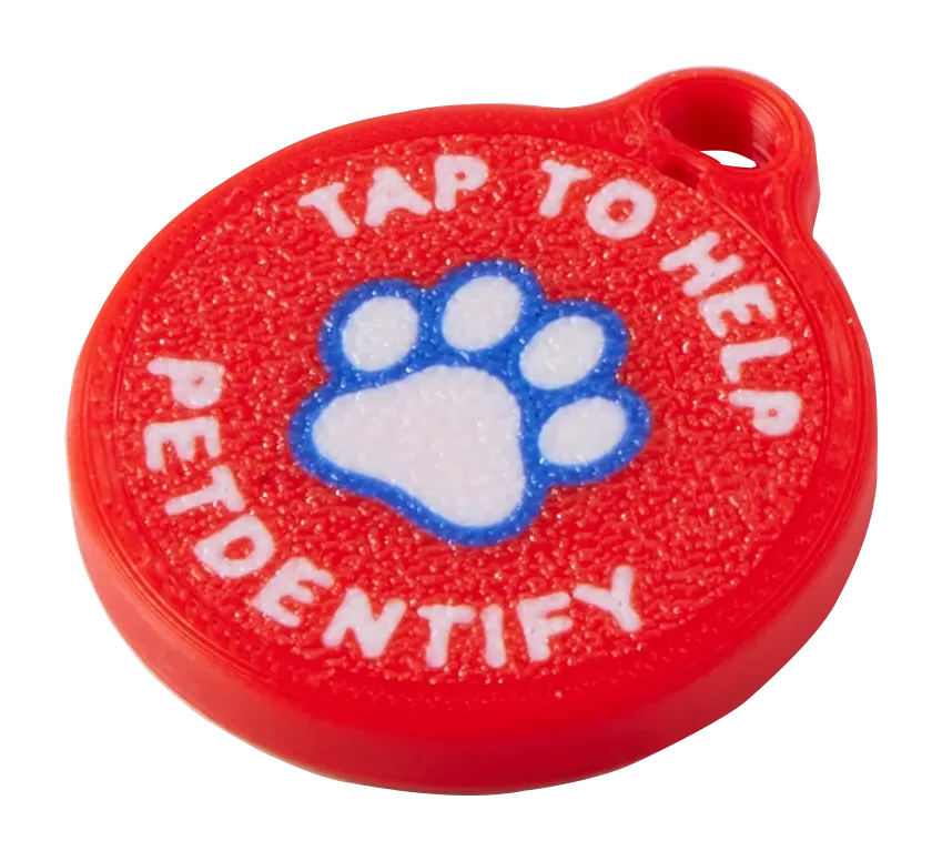 Red PetDentify tag
